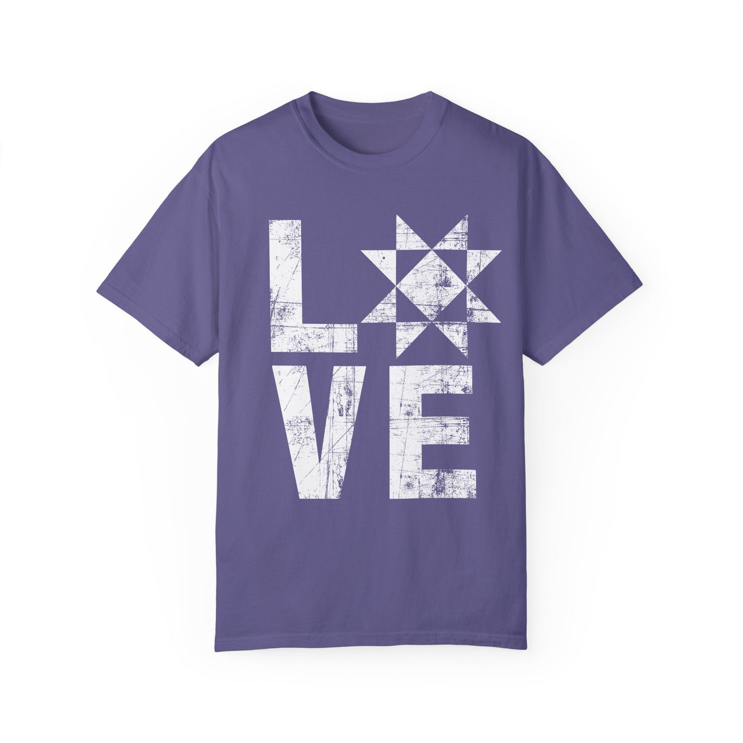 Distressed Love Quilt Block Comfort Colors T-shirt