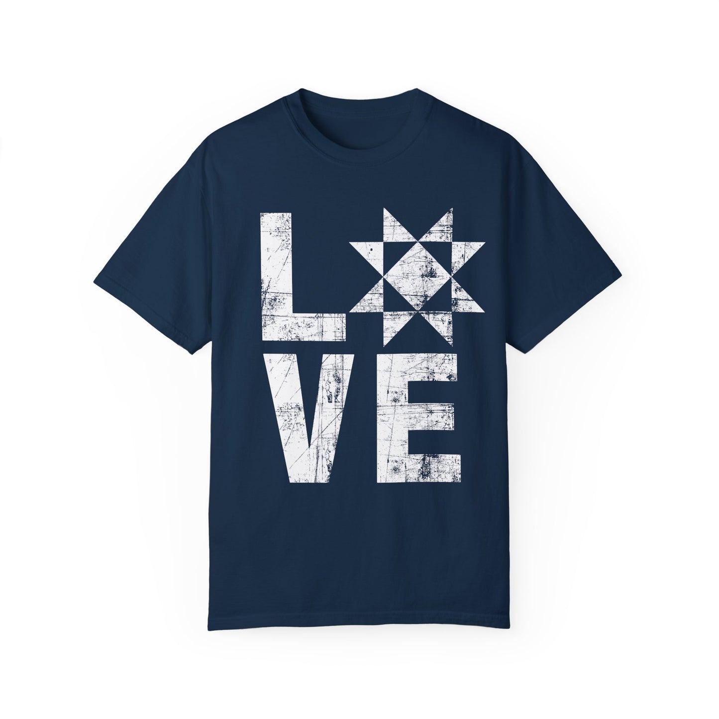 Distressed Love Quilt Block Comfort Colors T-shirt