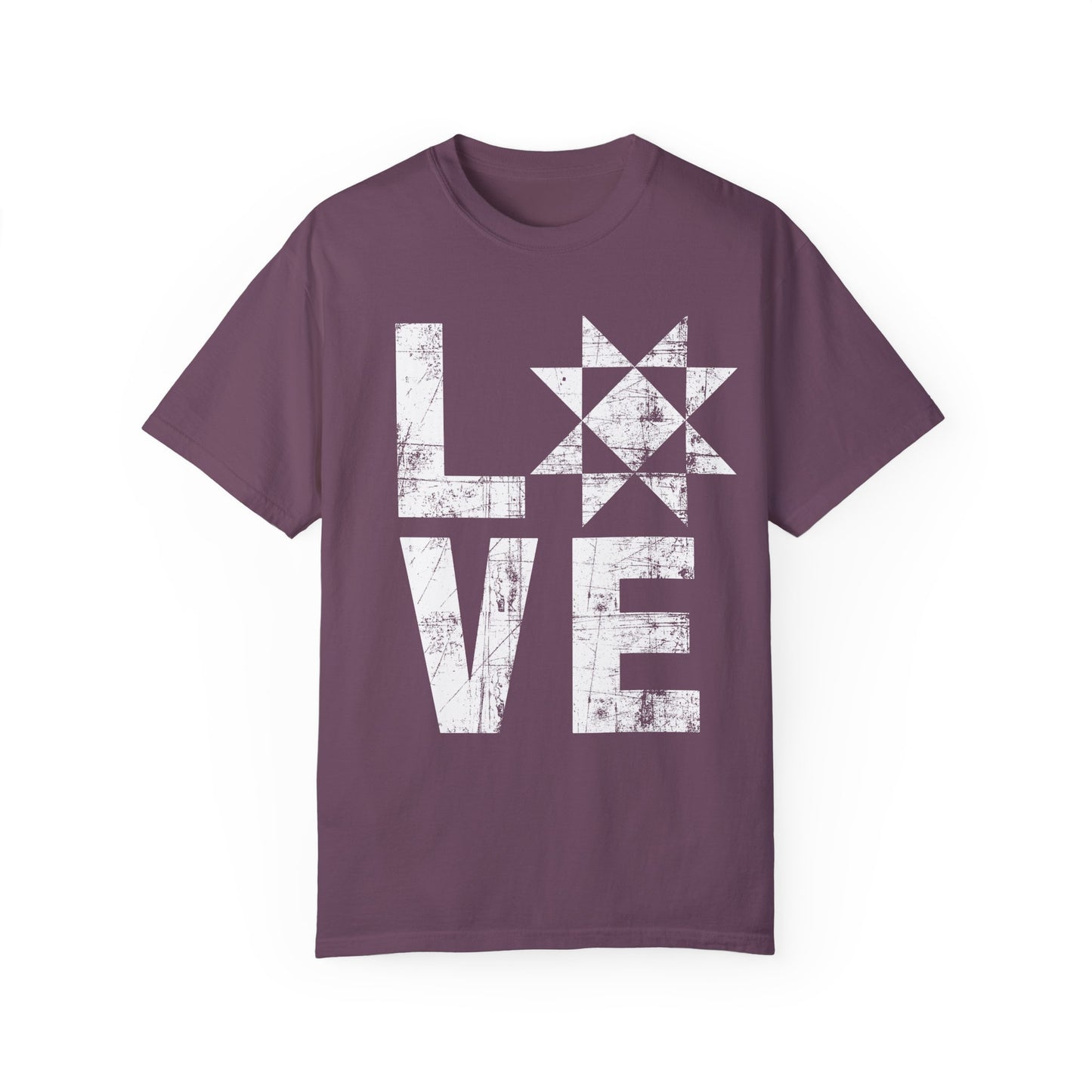 Distressed Love Quilt Block Comfort Colors T-shirt