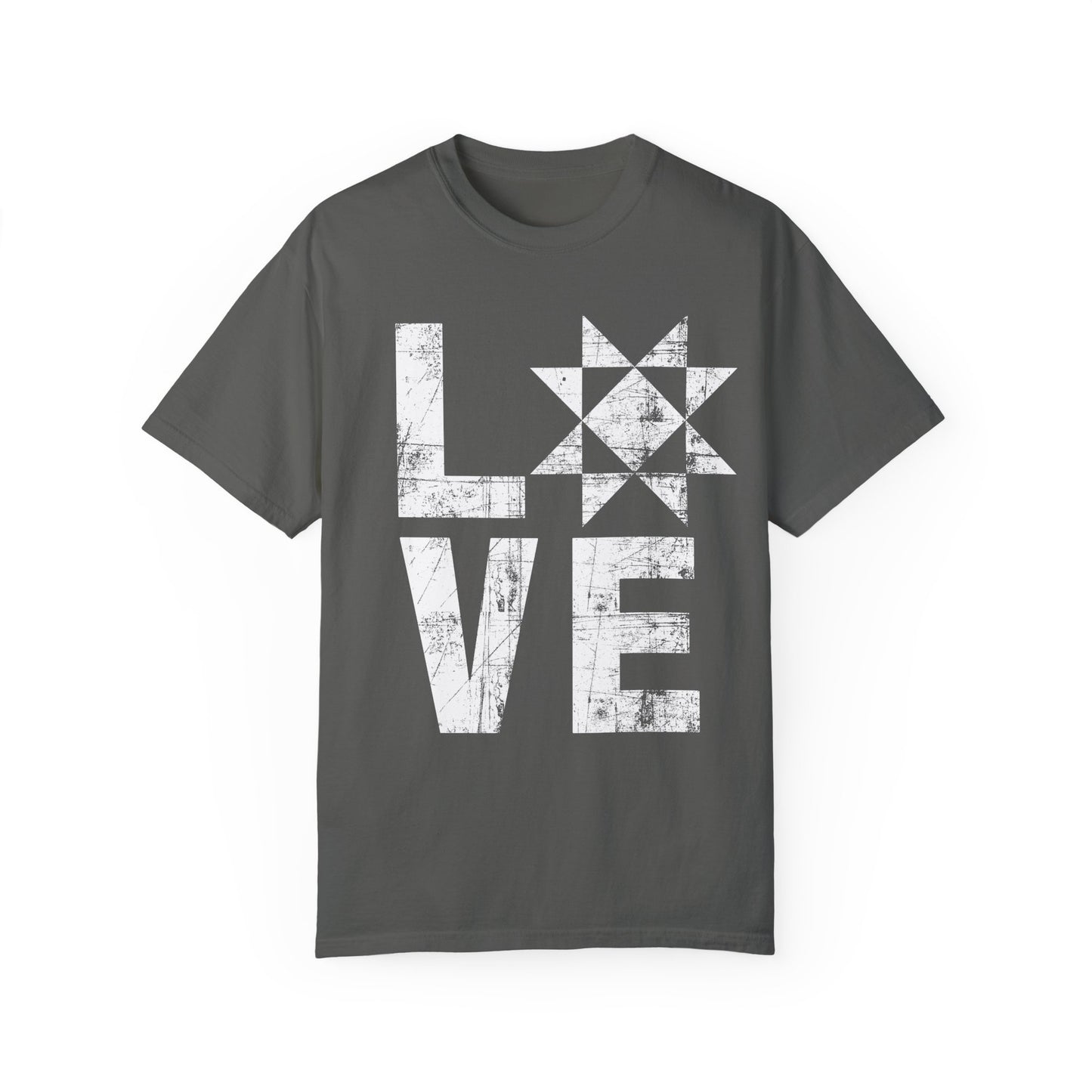 Distressed Love Quilt Block Comfort Colors T-shirt
