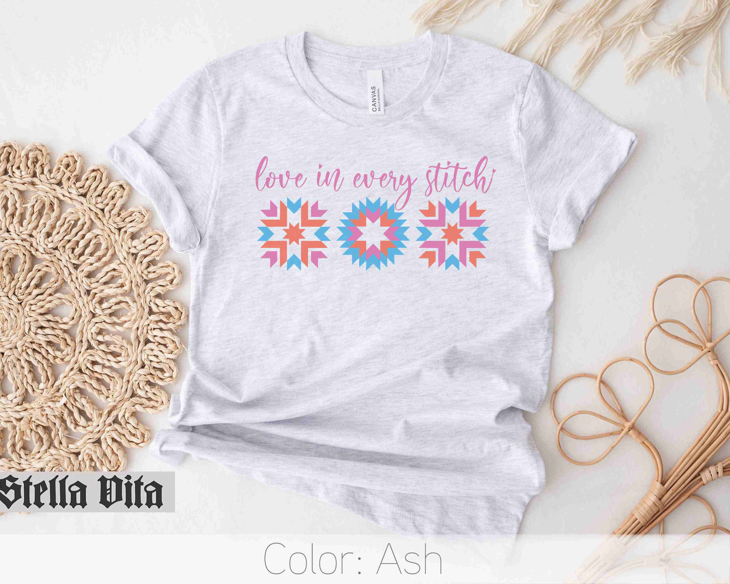 a t - shirt that says love in every stitch