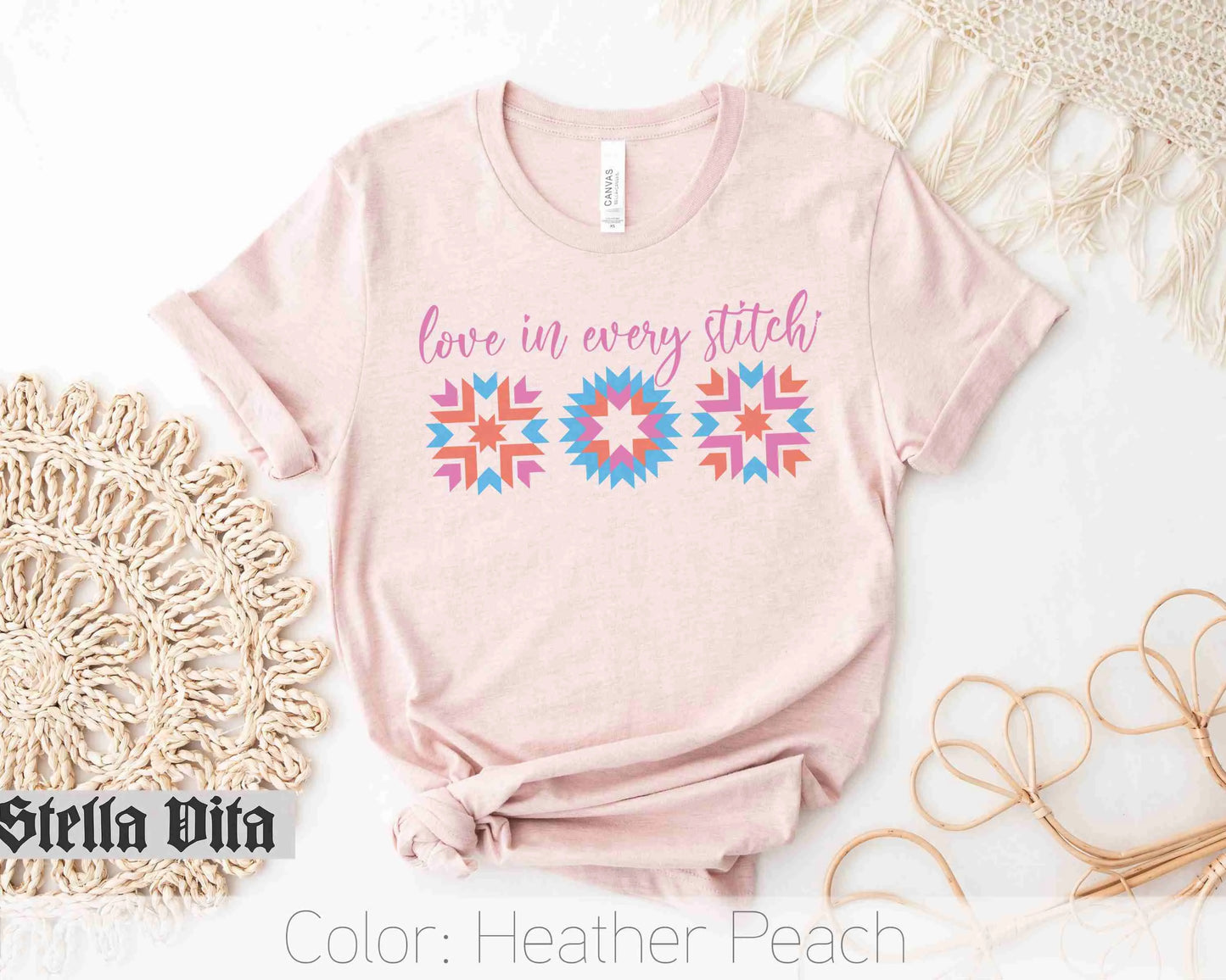 a t - shirt that says love in every stitch