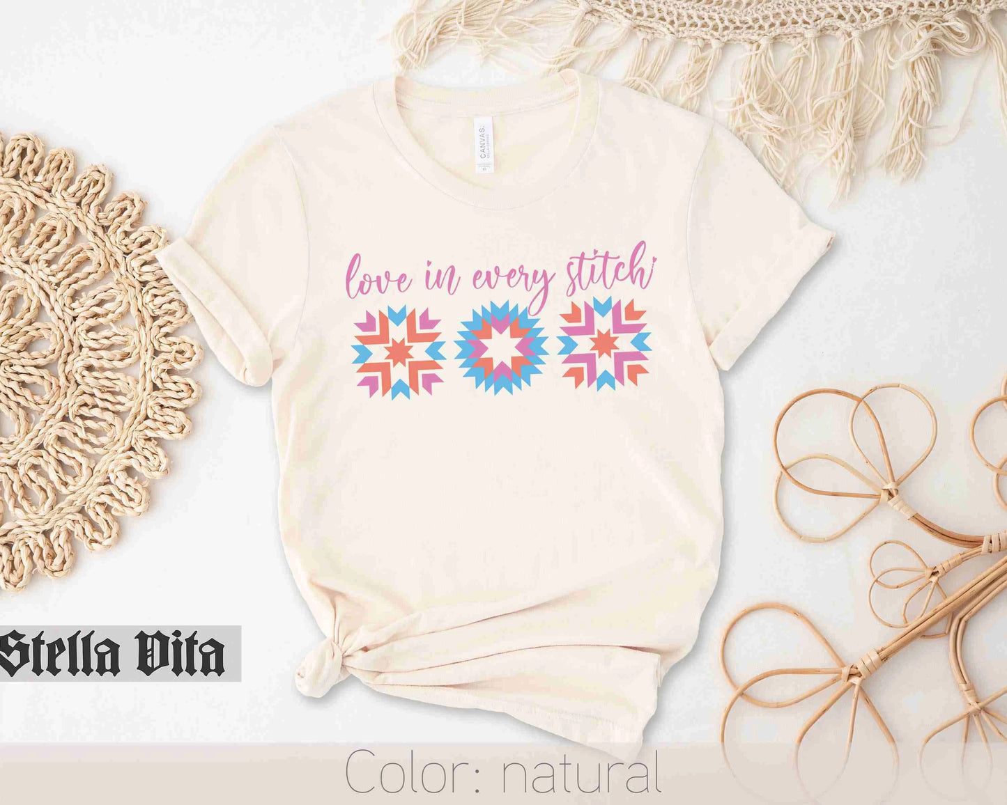 a t - shirt that says love in every stitch
