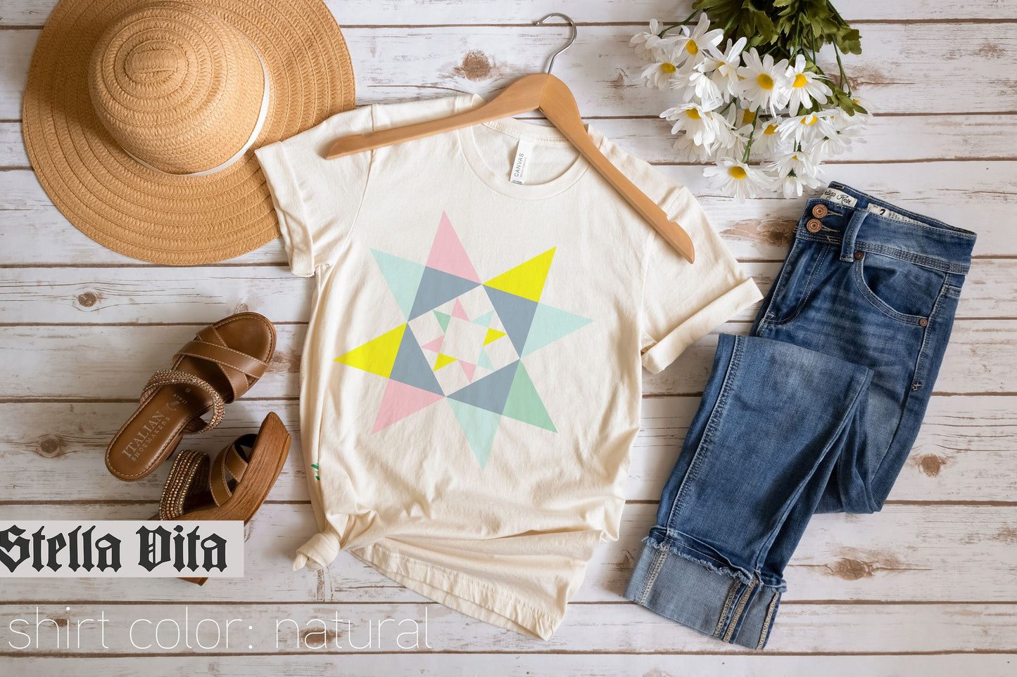 Soft Pastel Bear Paw Print Quilt T-Shirt