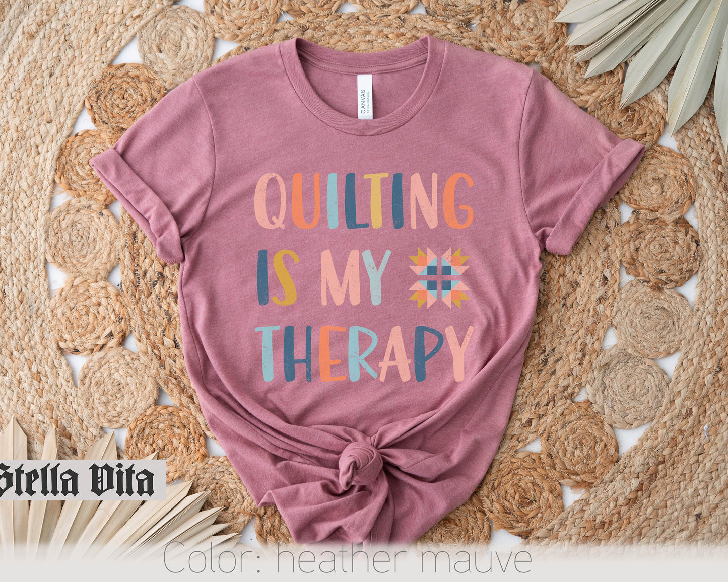 Quilting Is My Therapy Funny Quilt Block T-Shirt