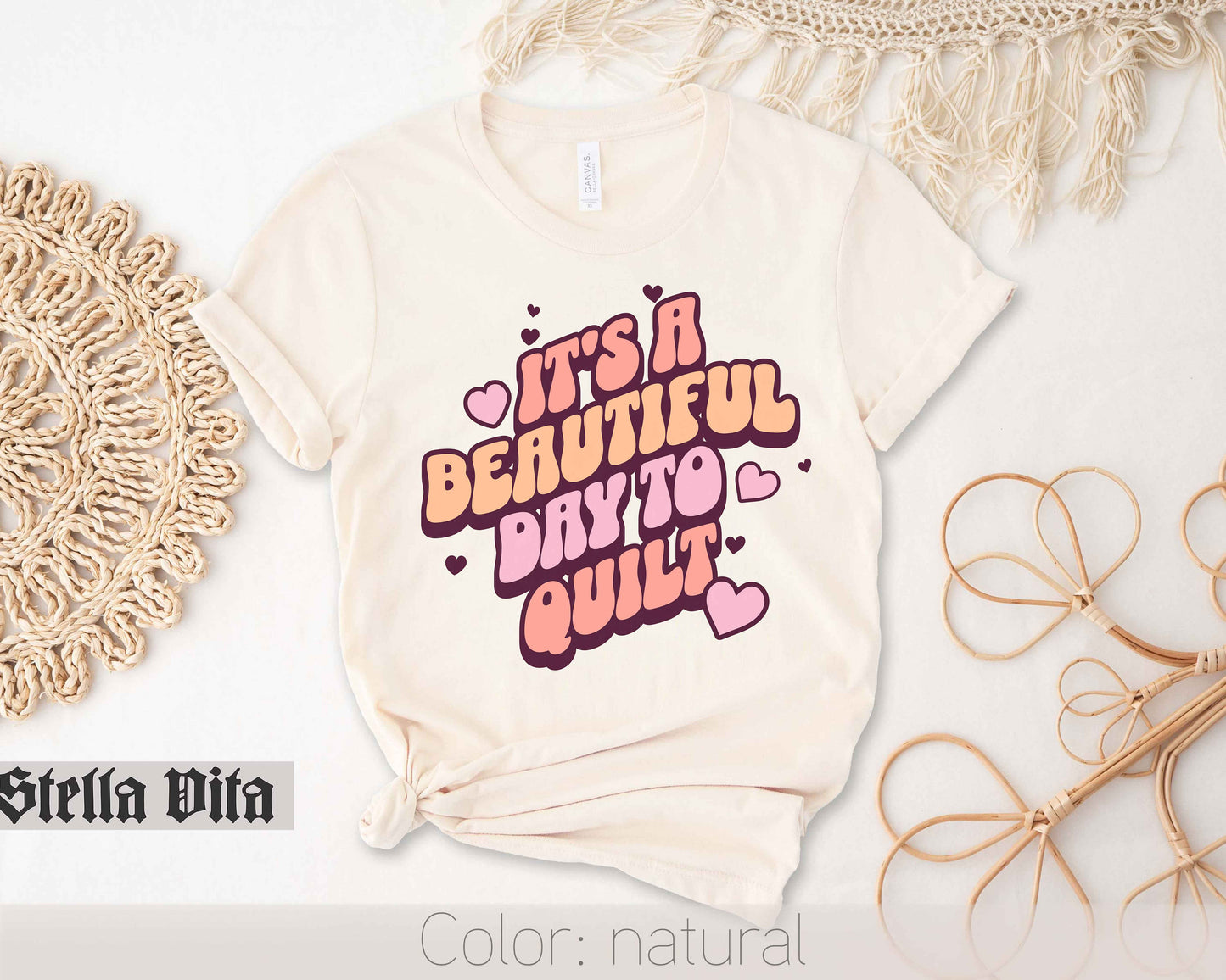 It's a Beautiful Day To Quilt Retro Style T-Shirt