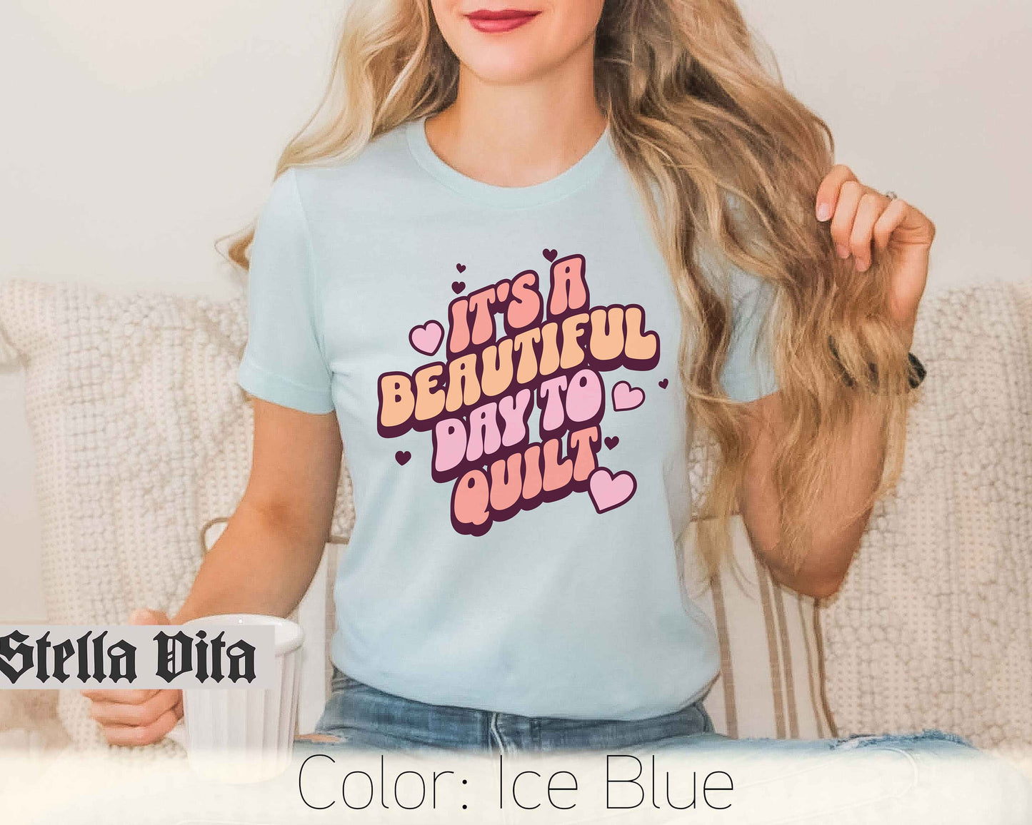 It's a Beautiful Day To Quilt Retro Style T-Shirt