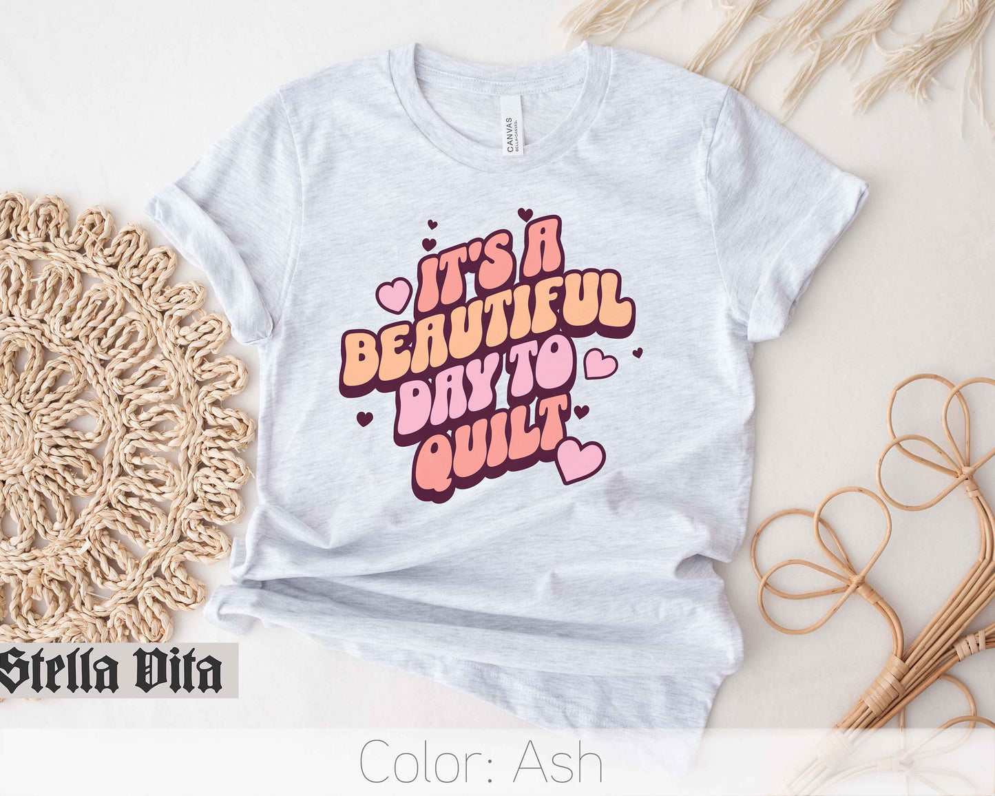 It's a Beautiful Day To Quilt Retro Style T-Shirt