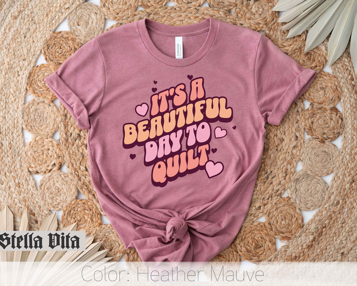 It's a Beautiful Day To Quilt Retro Style T-Shirt