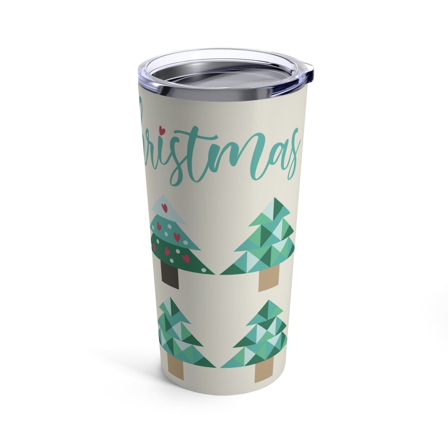 Merry Christmas Tree Quilt Block Travel Tumbler 20oz