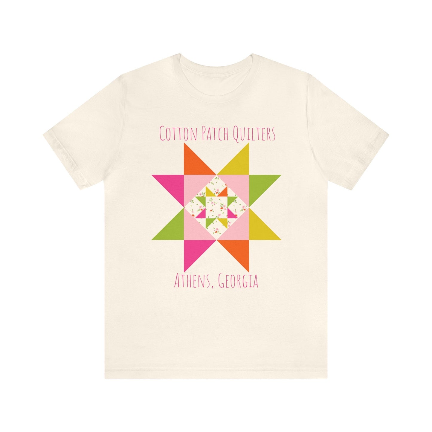 Custom Floral Quilt Block T-Shirt Personalized for Quilting Group