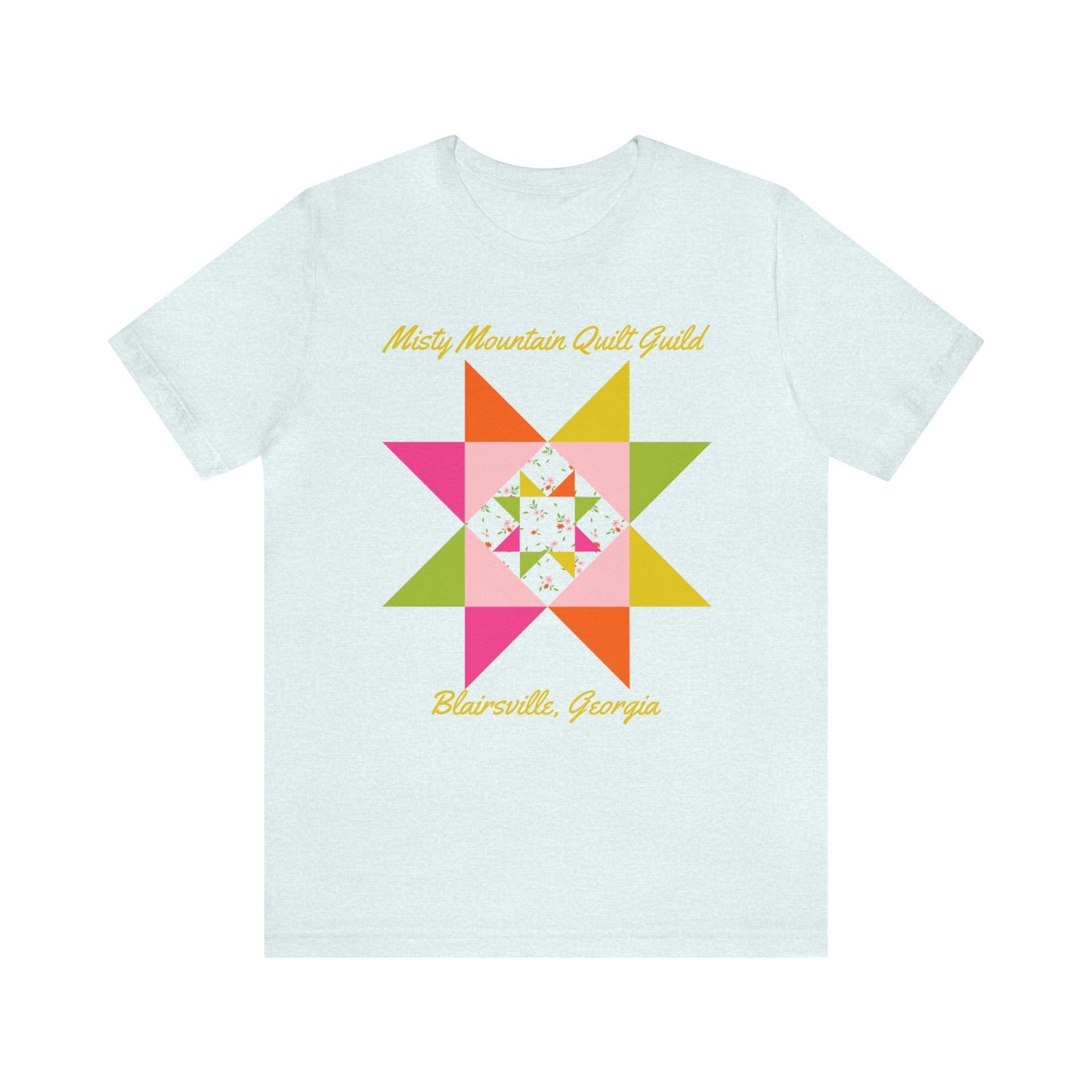 Custom Floral Quilt Block T-Shirt Personalized for Quilting Group
