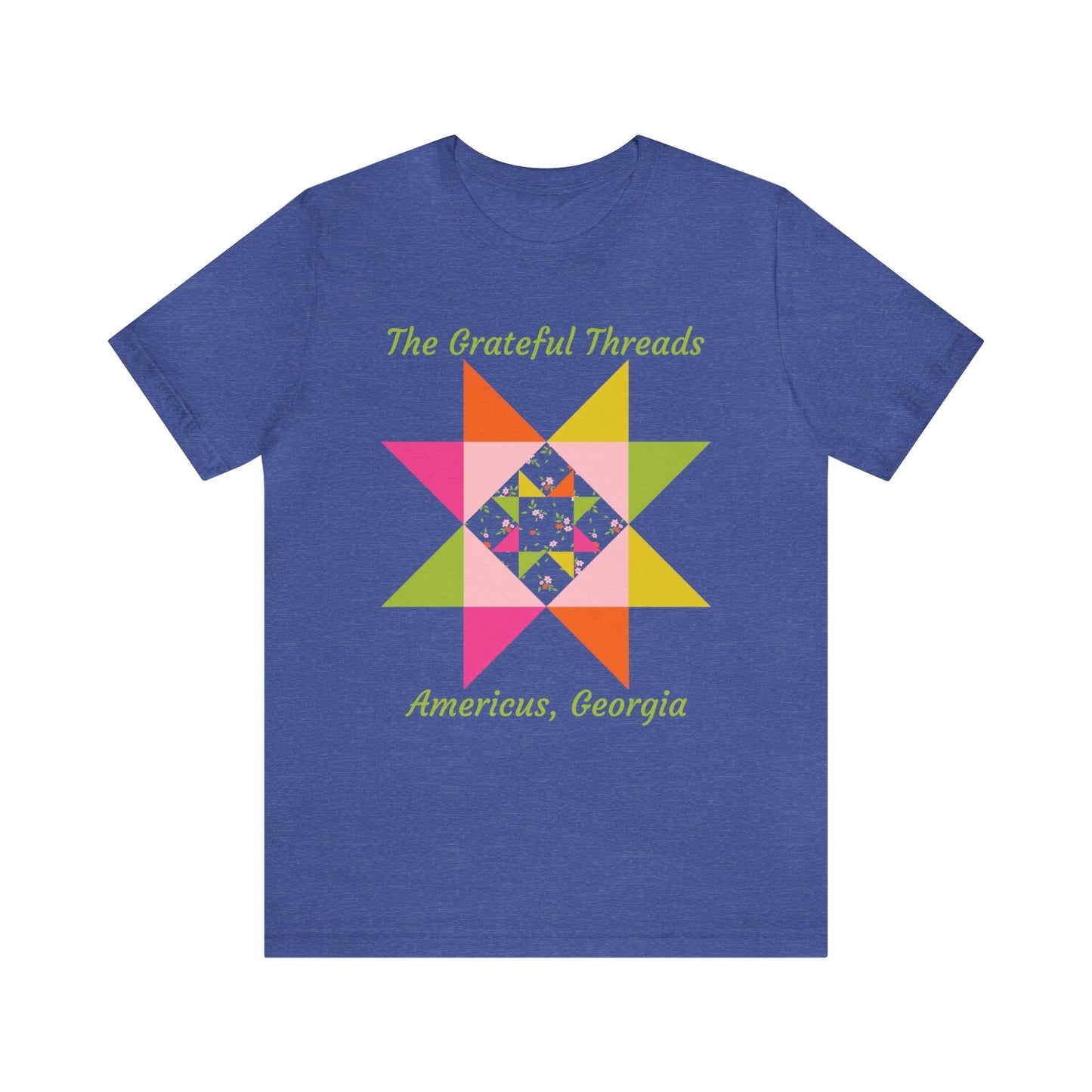 Custom Floral Quilt Block T-Shirt Personalized for Quilting Group