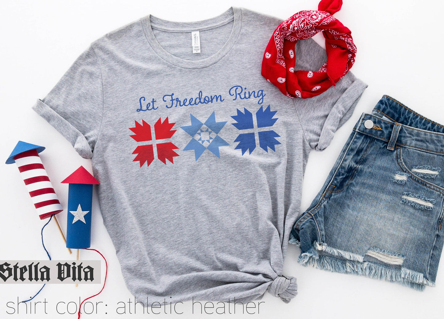 Let Freedom Ring Summer Americana Quilting T-Shirt