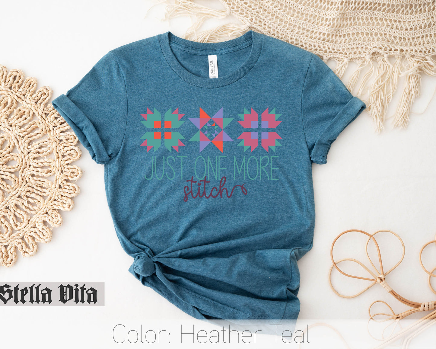 Just One More Stitch Fall Colors Funny Quilting T-Shirt