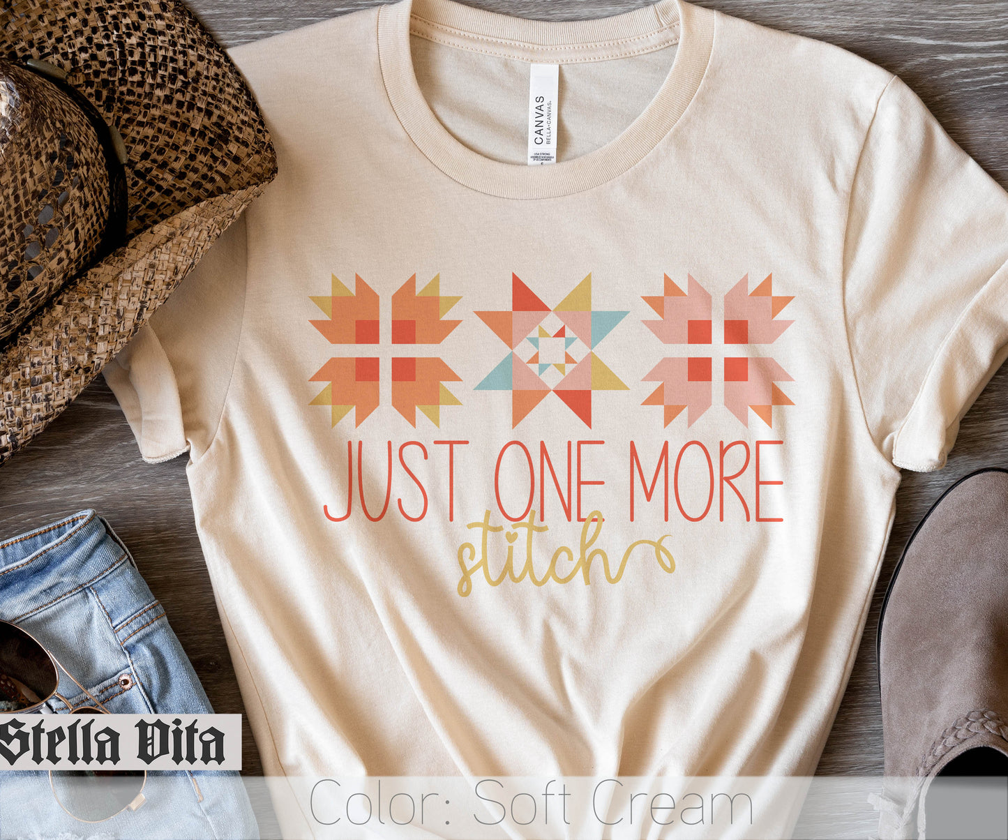Just One More Stitch Summer Colors Quilting T-Shirt