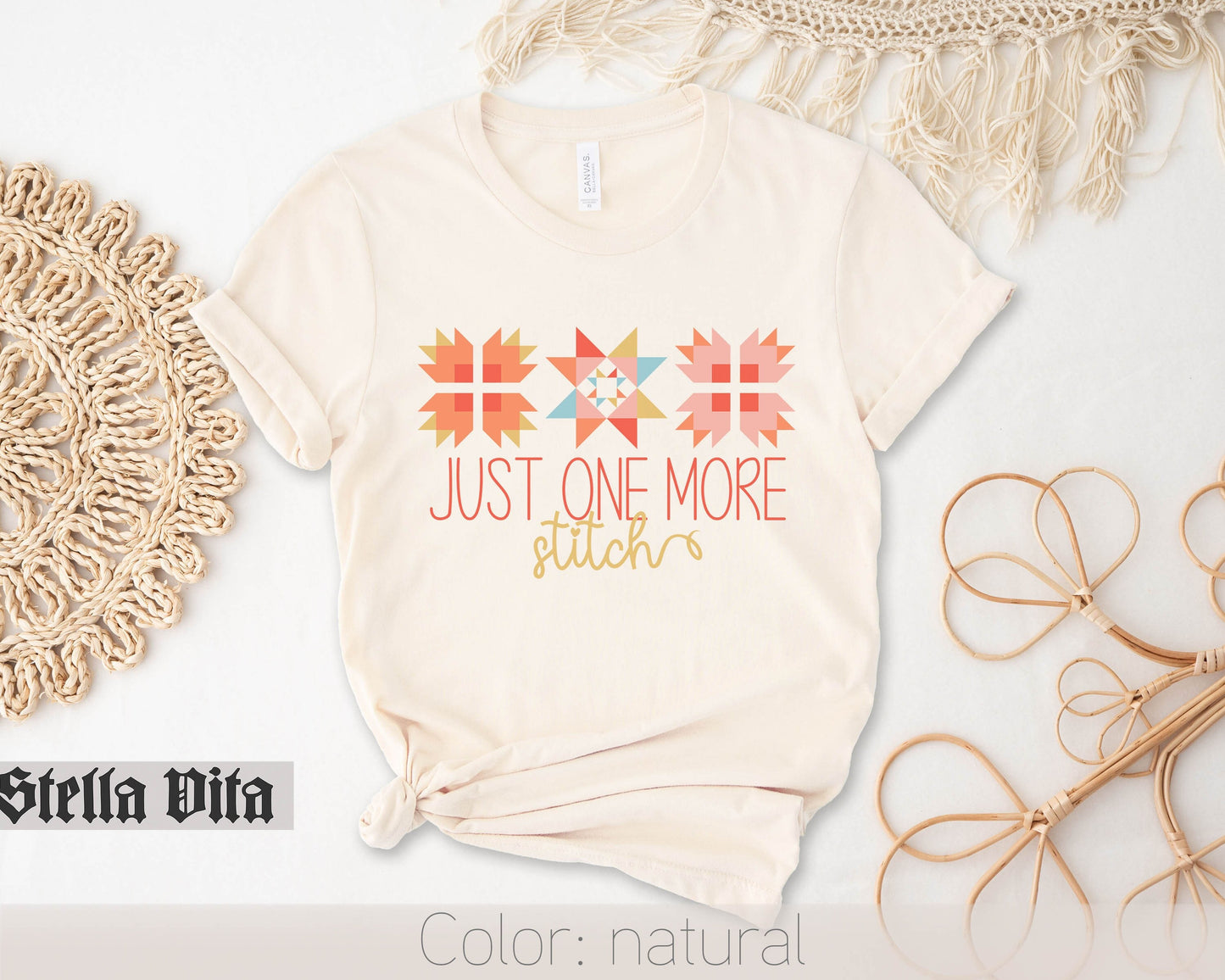 Just One More Stitch Summer Colors Quilting T-Shirt