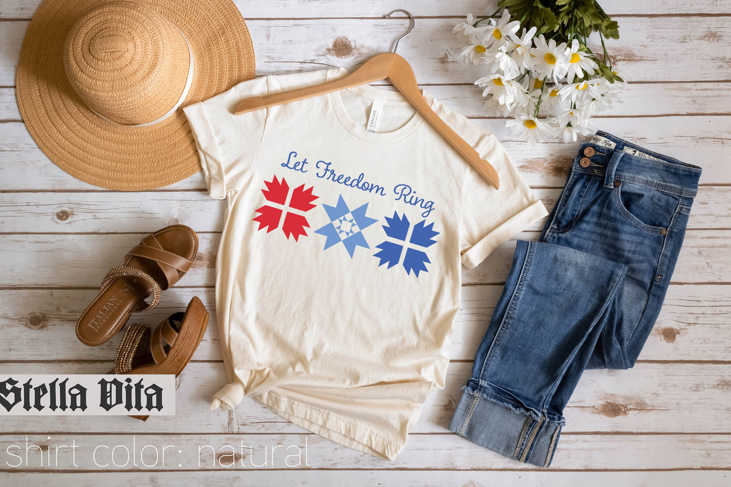 Let Freedom Ring Summer Americana Quilting T-Shirt