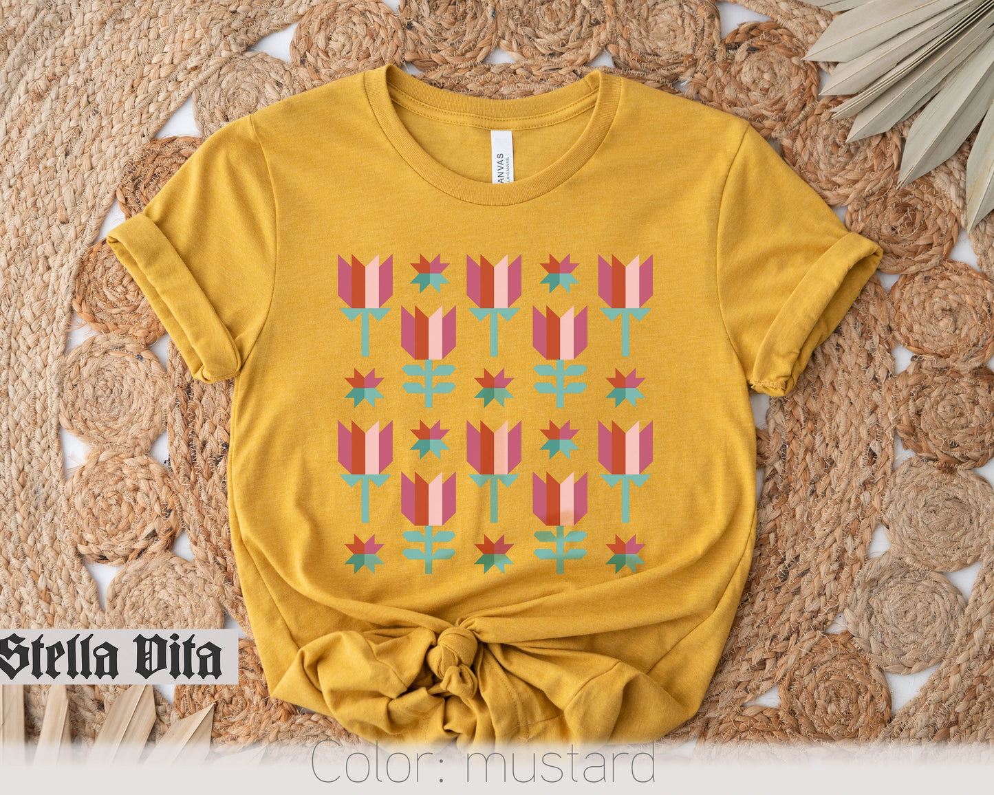 Spring Wild Flower Quilt Block T-Shirt