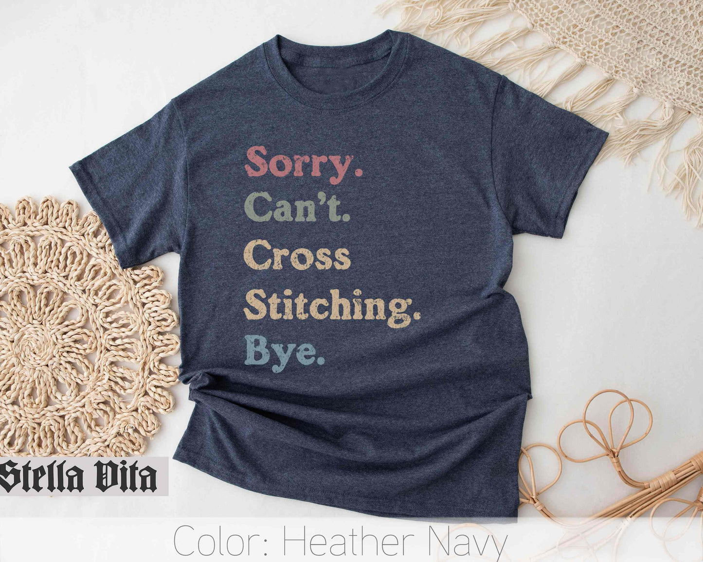 Sorry Can't Cross Stitching Bye Funny T-Shirt