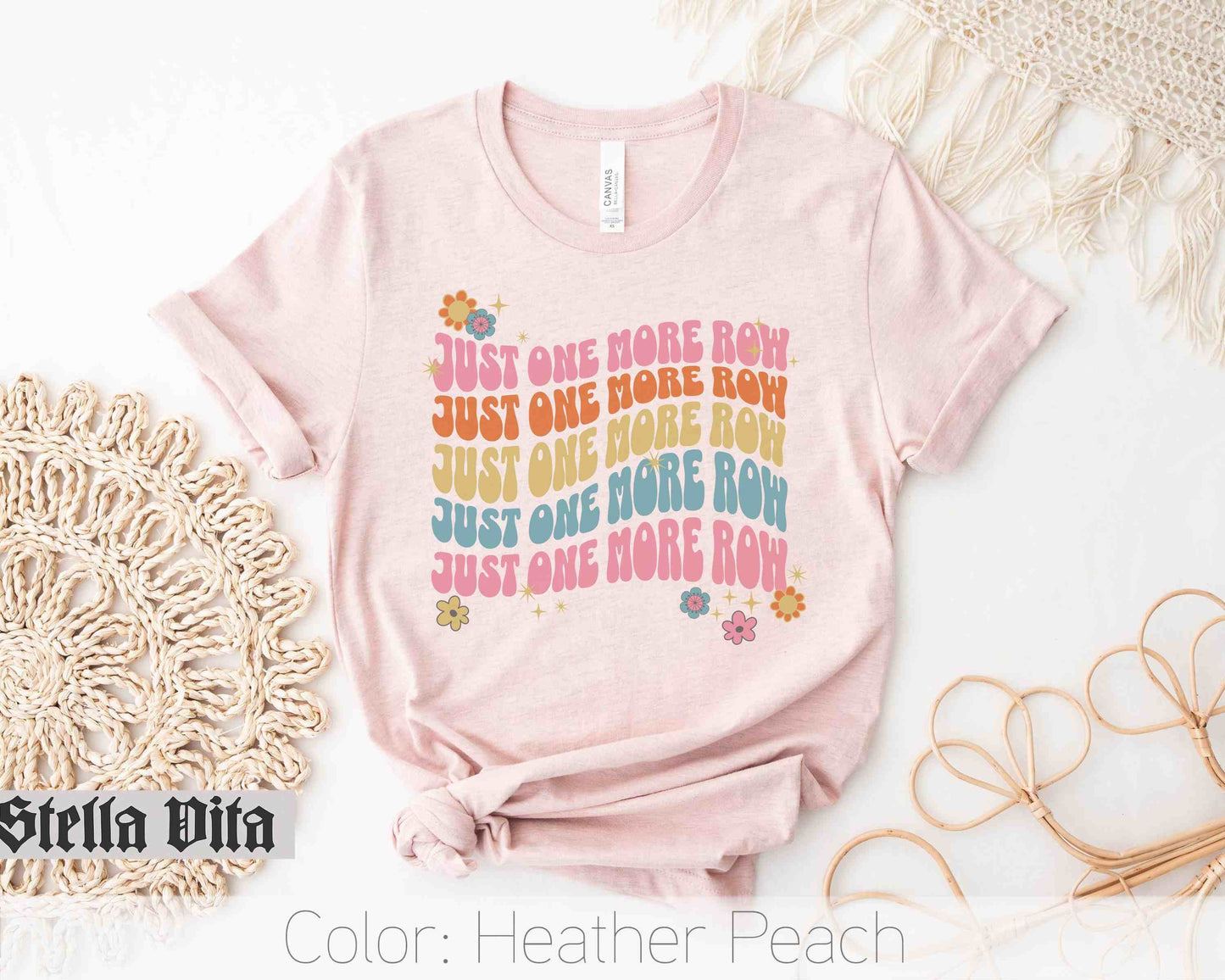 Just One More Row Retro Knitting or Crocheting T-Shirt