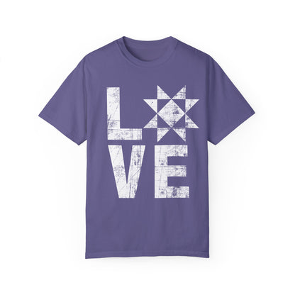 Distressed Love Quilt Block Comfort Colors T-shirt