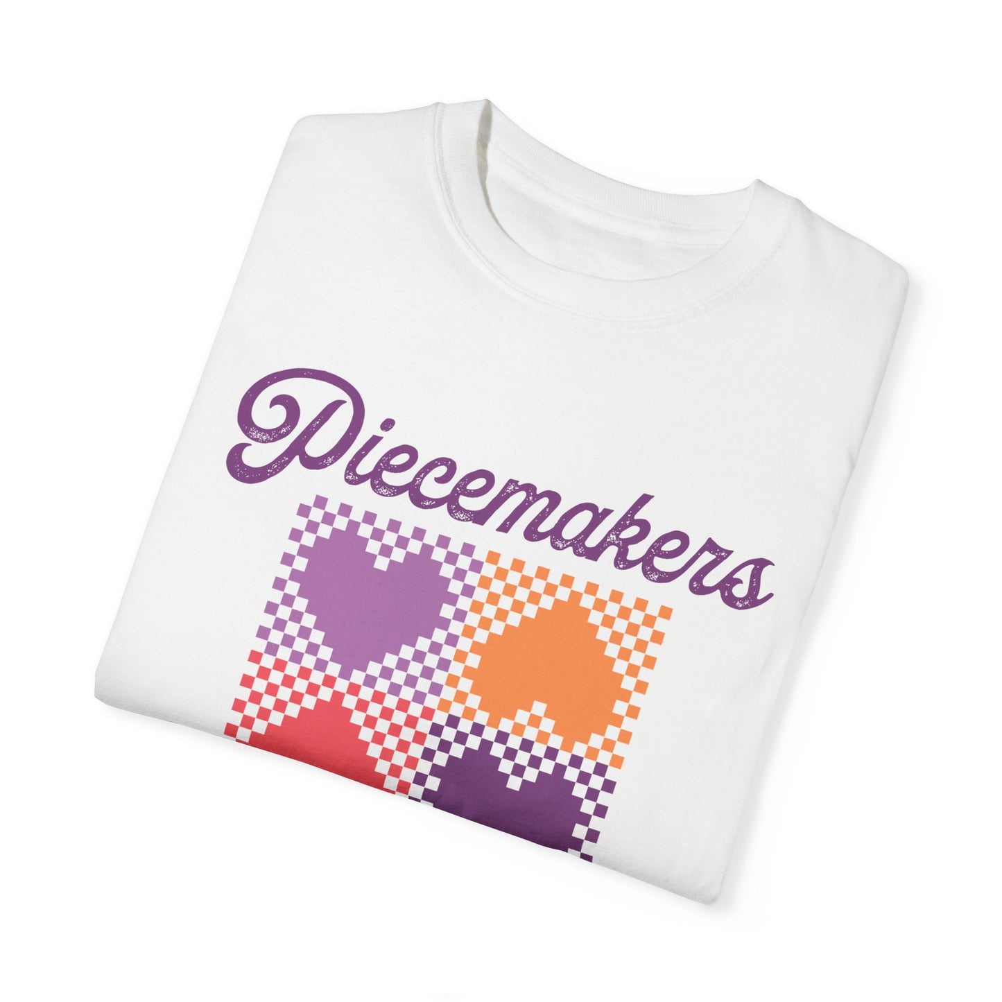 Piecemakers Quilting T-Shirt - Religious Quilted Hearts on Comfort Colors Tee