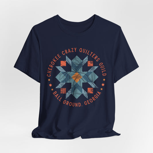 Custom Quilt Guild Tshirt, Blue Floral Star