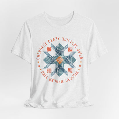 Custom Quilt Guild Tshirt, Blue Floral Star