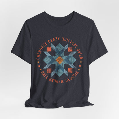 Custom Quilt Guild Tshirt, Blue Floral Star