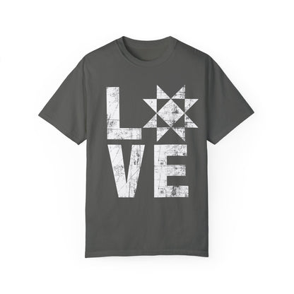 Distressed Love Quilt Block Comfort Colors T-shirt