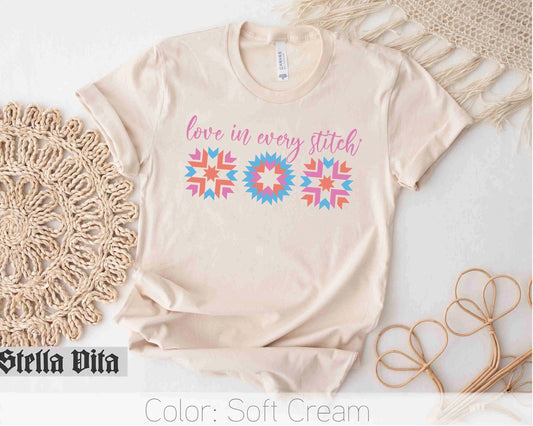 a t - shirt that says love in every stitch