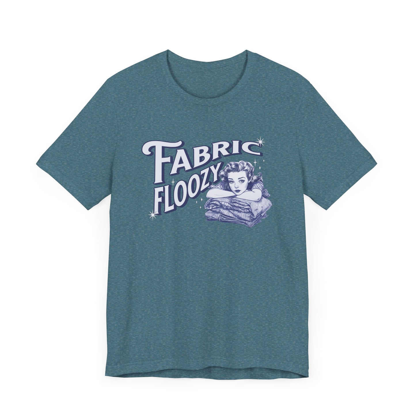 Fabric Floozy Quilter T-Shirt - Funny Retro Graphic Tee for Quilting Lovers
