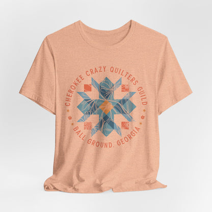 Custom Quilt Guild Tshirt, Blue Floral Star