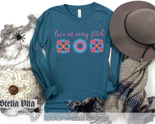 a hat, scarf, and a t - shirt with the words love in every