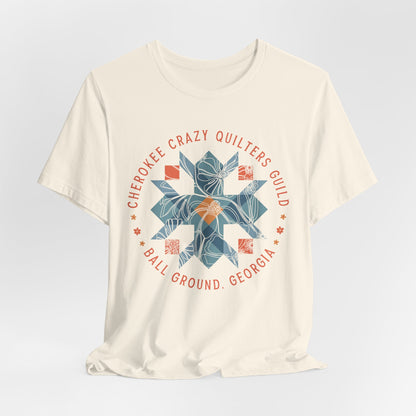 Custom Quilt Guild Tshirt, Blue Floral Star