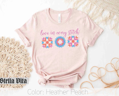 a t - shirt that says love in every stitch