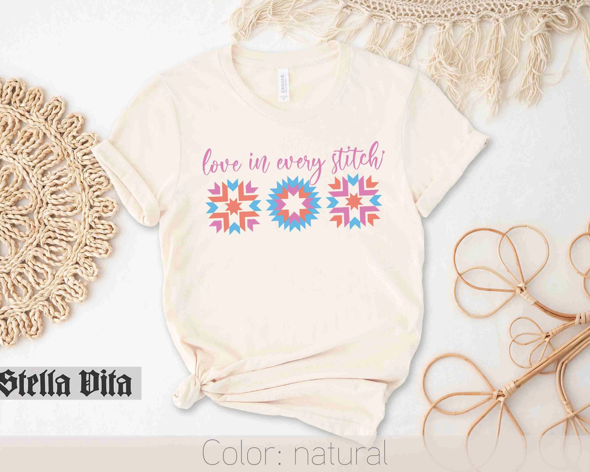 a t - shirt that says love in every stitch