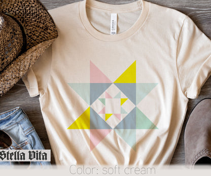 Soft Pastel Bear Paw Print Quilt T-Shirt