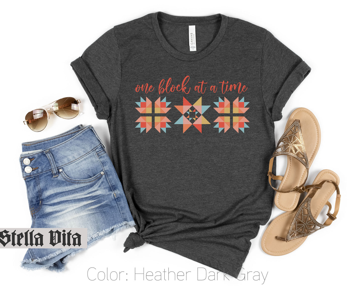 One Block at a Time Quilt Block T-Shirt