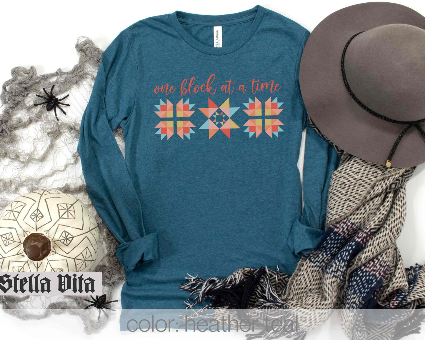 One Block at a Time Quilt Block Long Sleeve Shirt