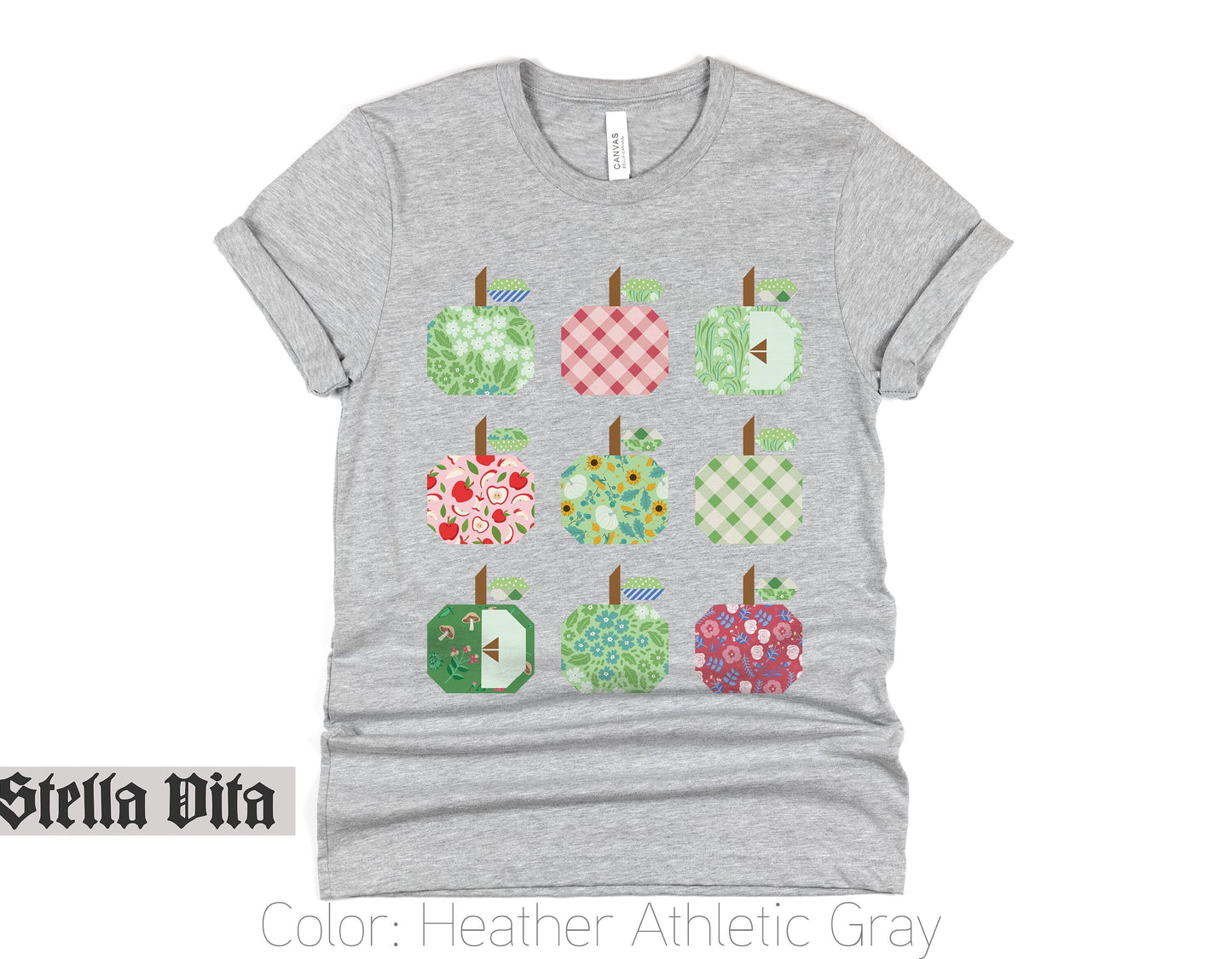 Fall Apple Picking Nine Blocks Quilting T-Shirt