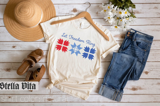 Let Freedom Ring Summer Americana Quilting T-Shirt